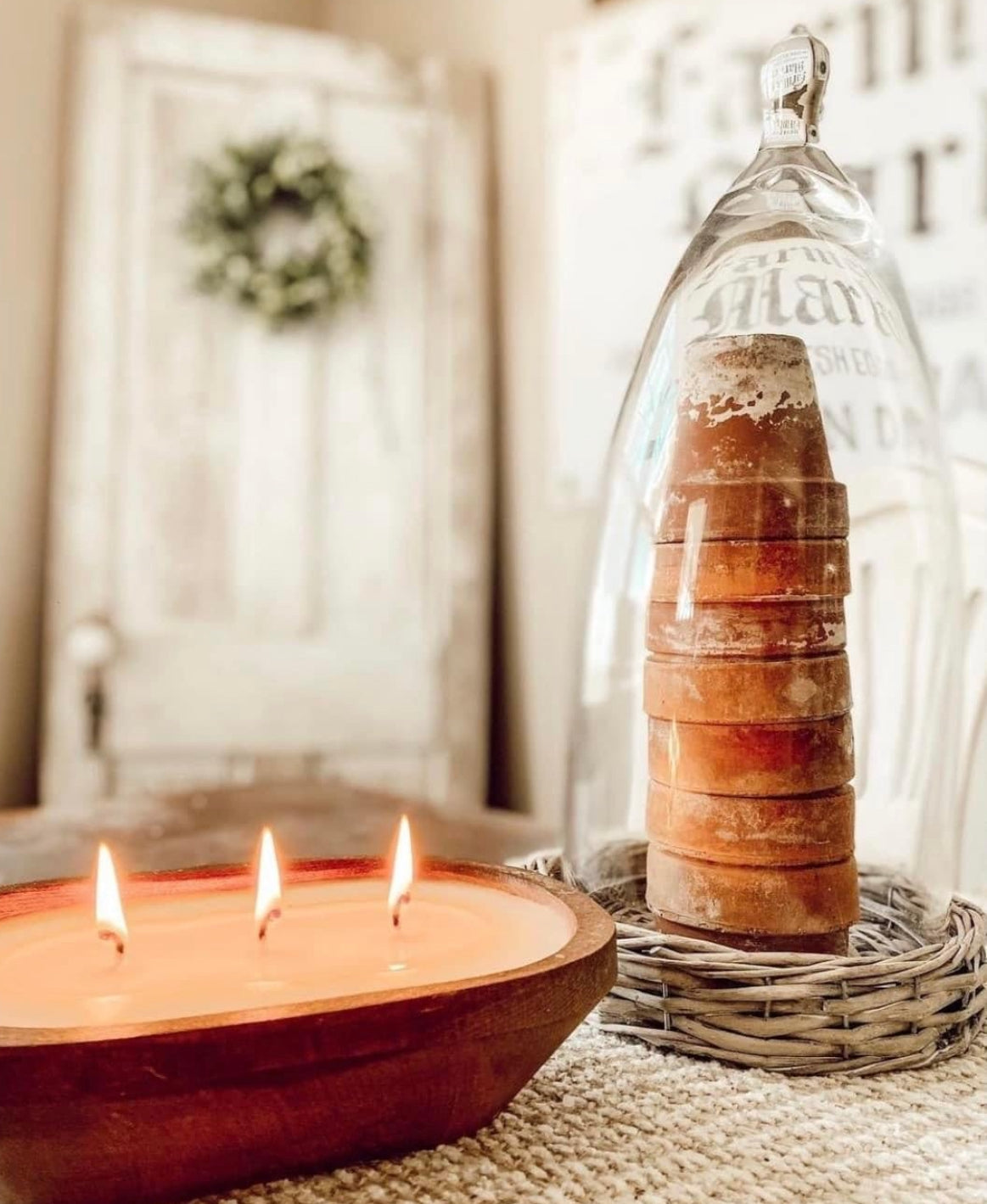 3-Wick Dough Bowl Candle